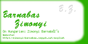 barnabas zimonyi business card